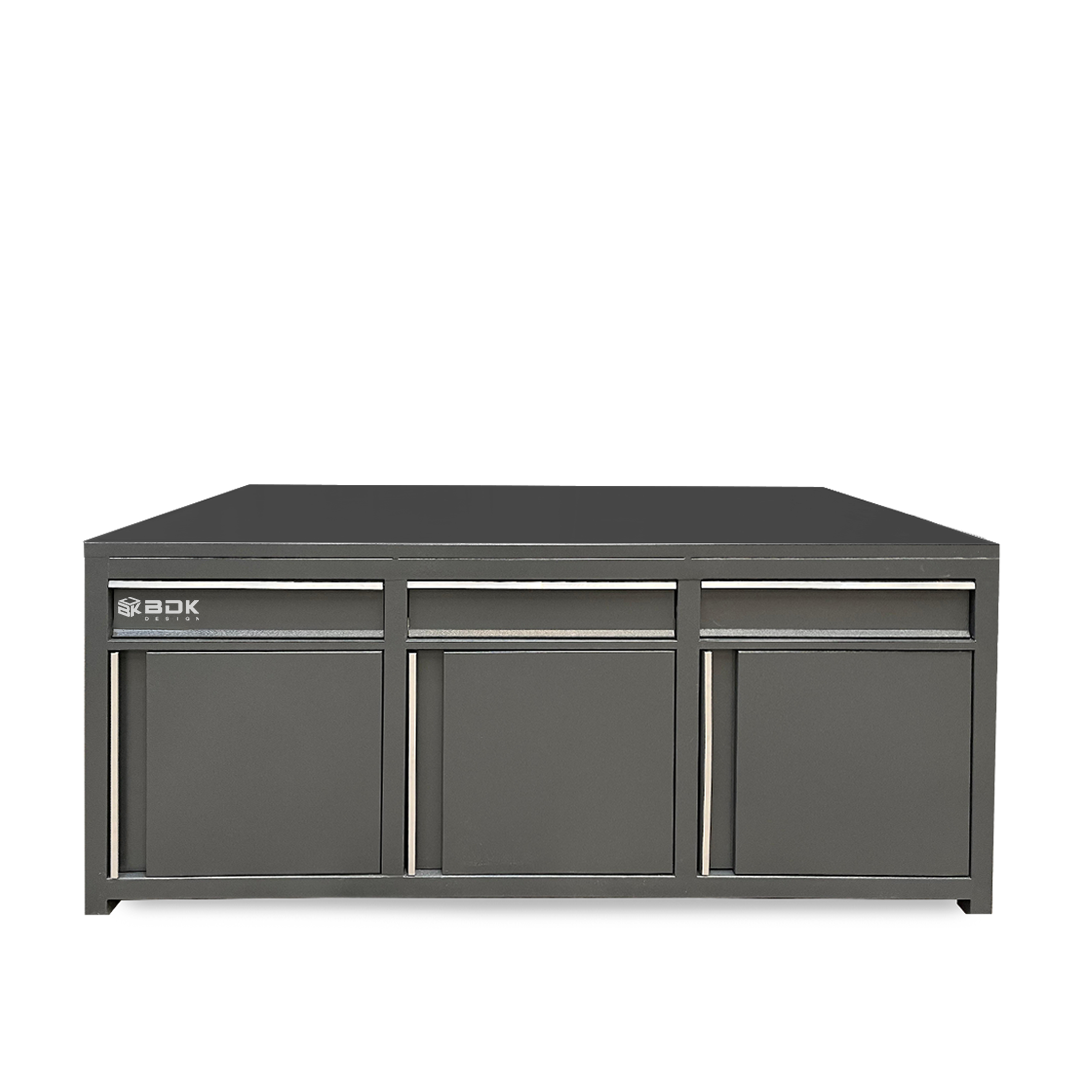 Banco de trabajo de chapa con cajones y puertas- Modelo BTE 3000 - BDK Design (2)