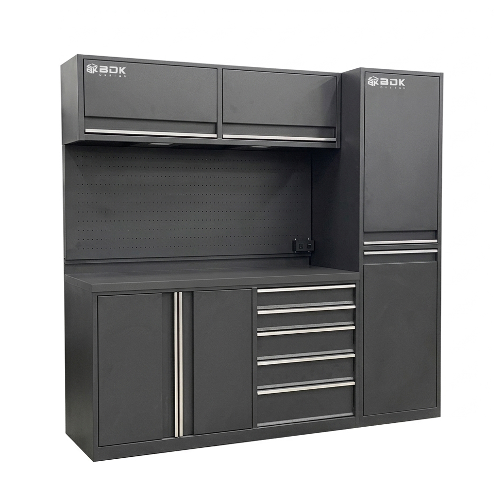 Banco de trabajo metálico con columna – Modelo HS 2100 – Marca BDK Design – Color gris medio 2 Banco de trabajo metálico con columna - Modelo HS 2100 - Marca BDK Design - Color gris medio 2