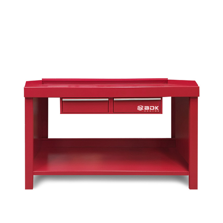 Banco metalico con cajones - BD 110 - Marca BDK Design - Color rojo